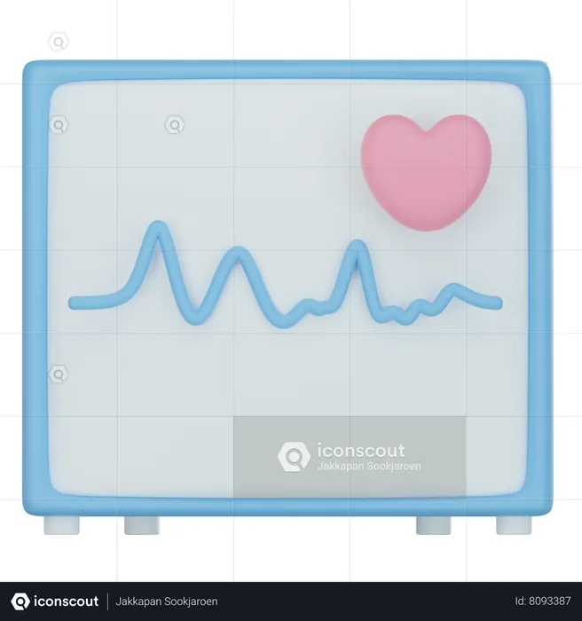 Ecg Machine  3D Icon