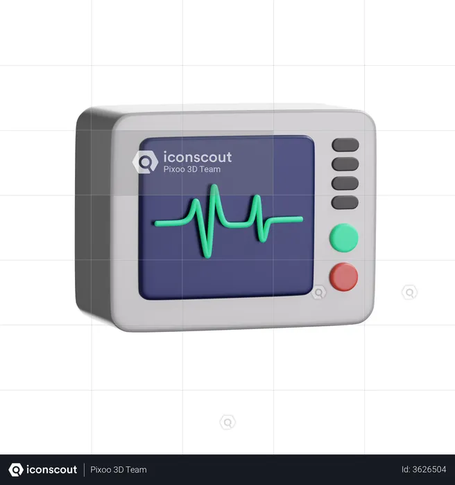 Ecg Machine  3D Illustration