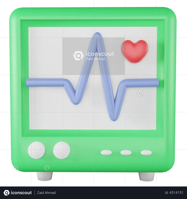 Ecg Machine  3D Illustration