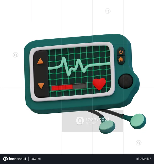 ECG monitor  3D Icon