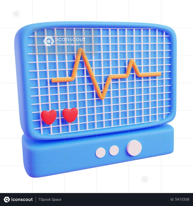 Ecg Monitor  3D Icon