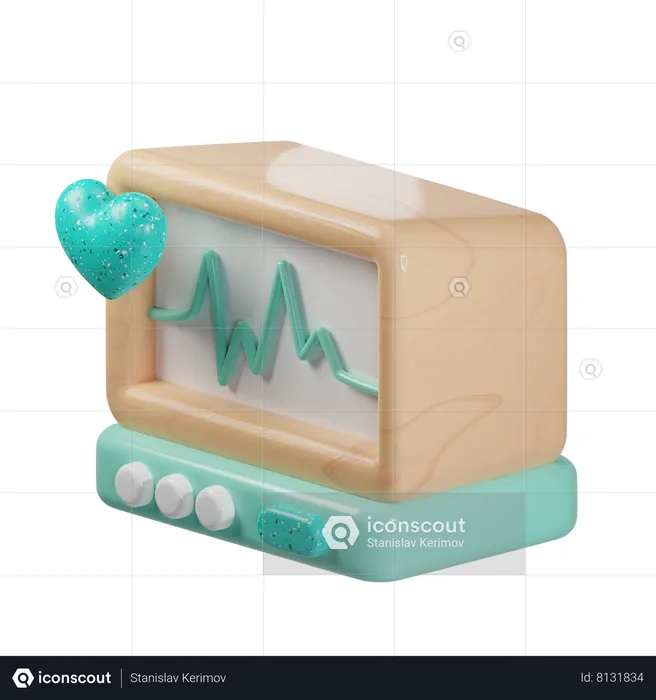 Ecg Monitor  3D Icon