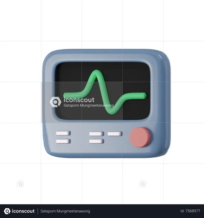 Ecg Monitor  3D Icon