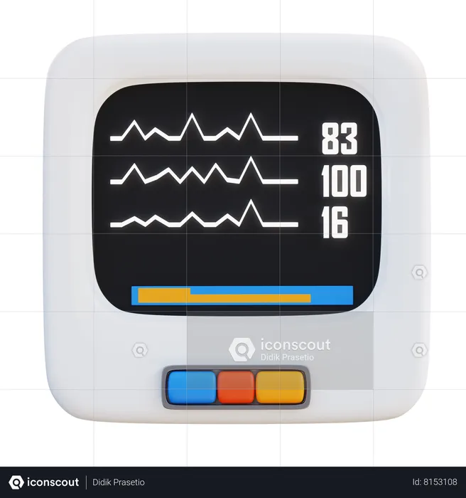 Ecg Monitor  3D Icon