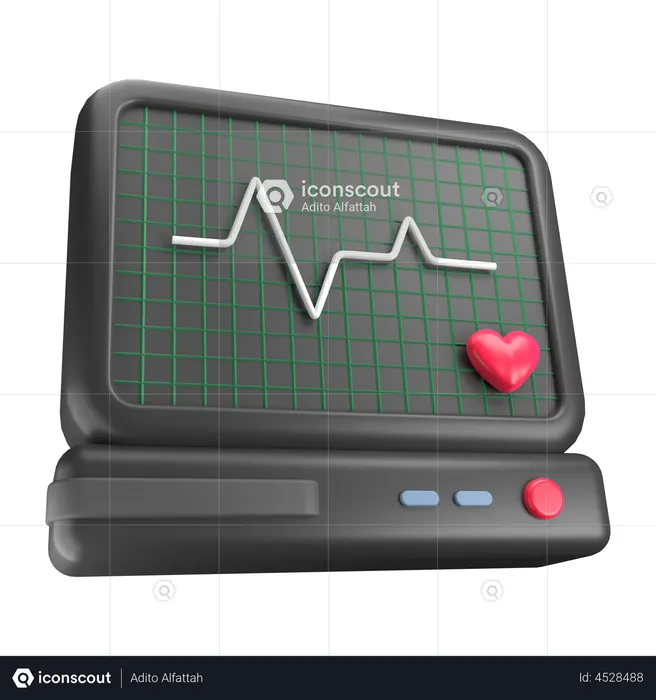 Ecg Monitor  3D Illustration