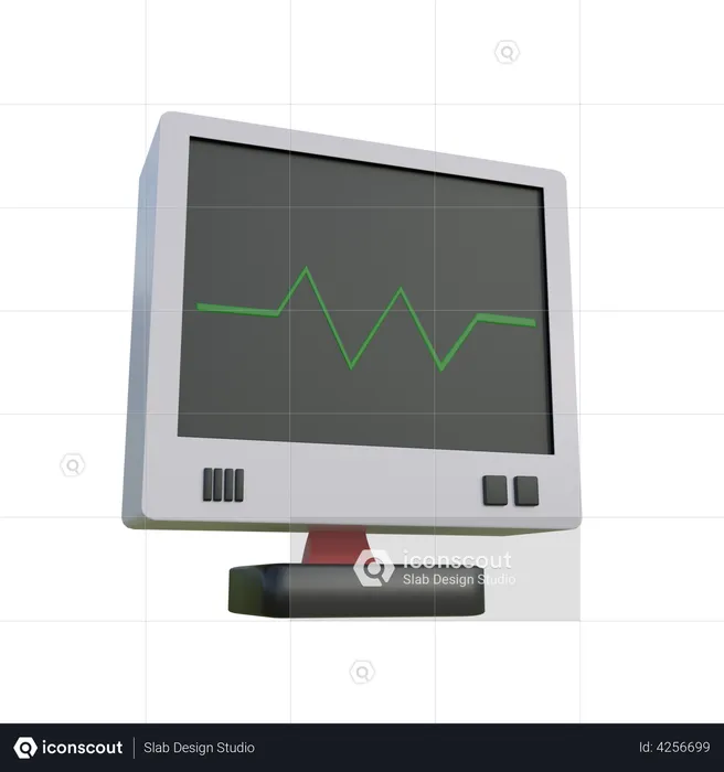ECG monitor  3D Illustration