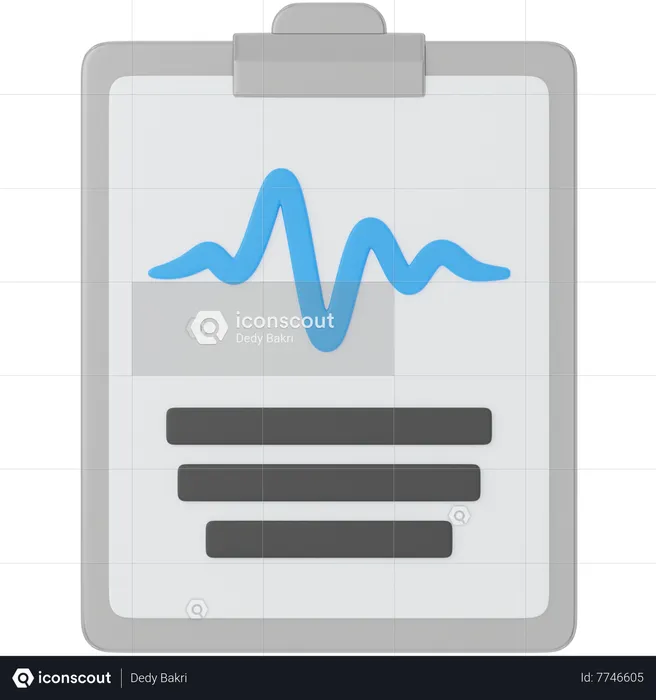 ECG Report  3D Icon