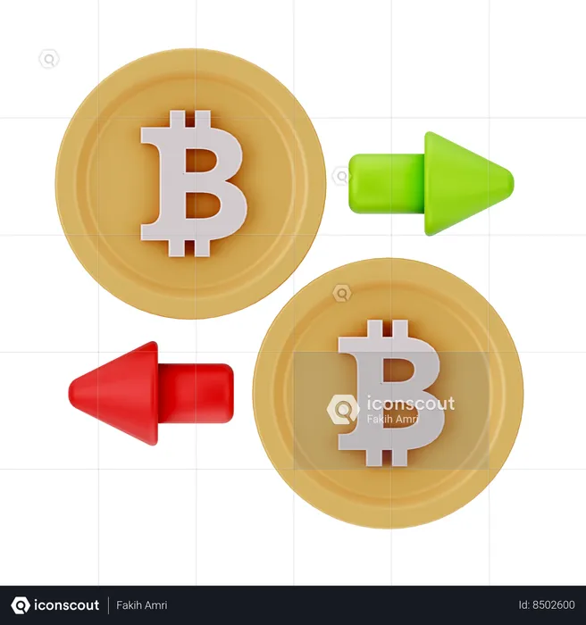 Échange de bitcoins  3D Icon