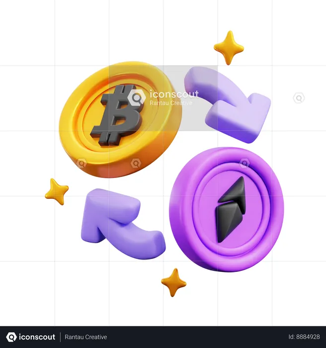 Échange de bitcoins  3D Icon