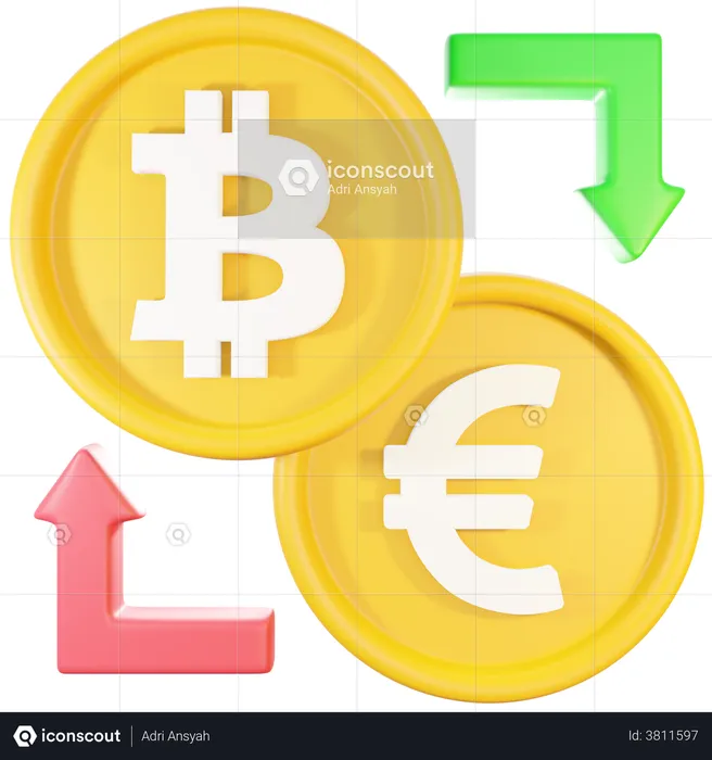 Échange de bitcoins  3D Illustration