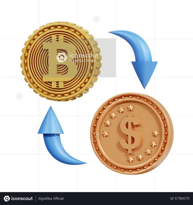 Échange de bitcoins  3D Icon