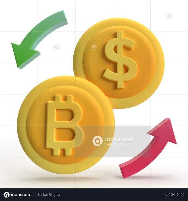 Échange de bitcoins  3D Icon