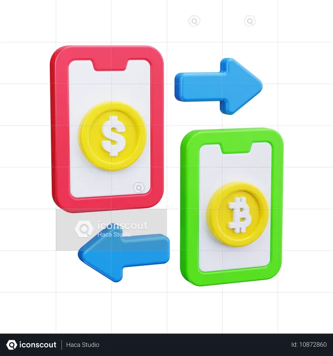 Échange de bitcoins  3D Icon