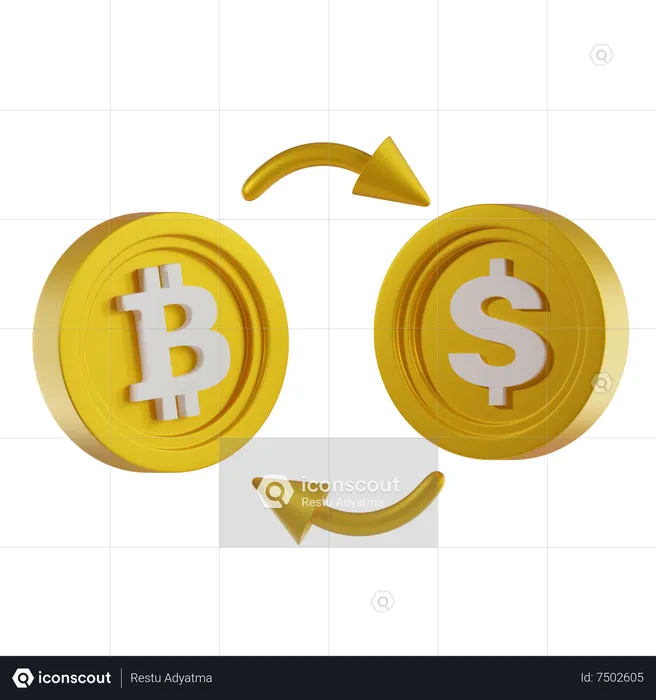 Échange de bitcoins  3D Icon