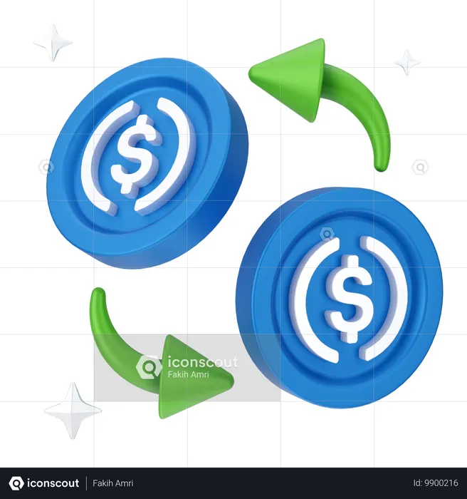 Échange de dollars  3D Icon