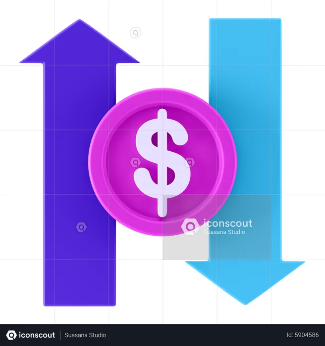 Échange de dollars  3D Icon