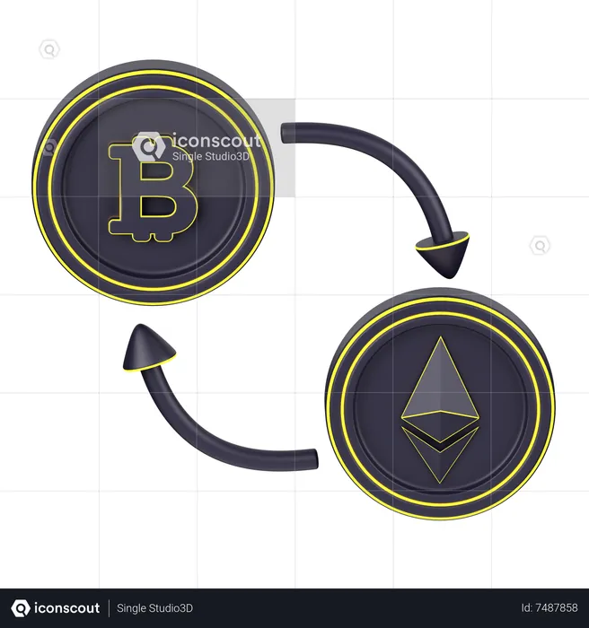 Échange de crypto-monnaie  3D Icon