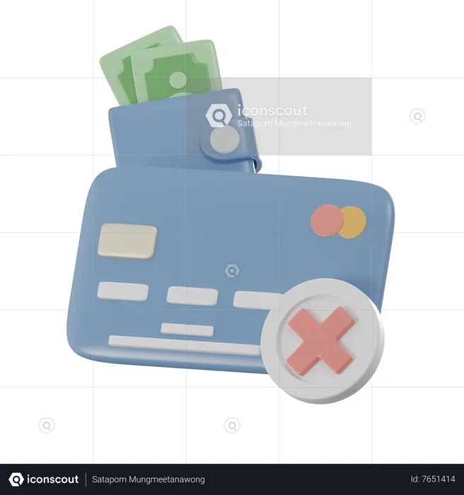 Échec du paiement par carte  3D Icon