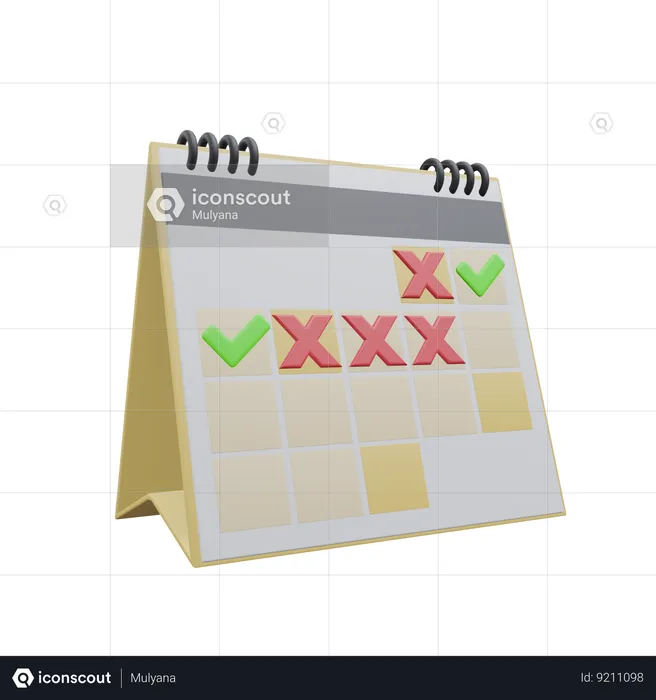 Calendrier échoué  3D Icon