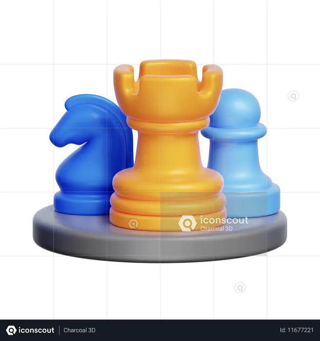 Planification de la stratégie d'échecs  3D Icon