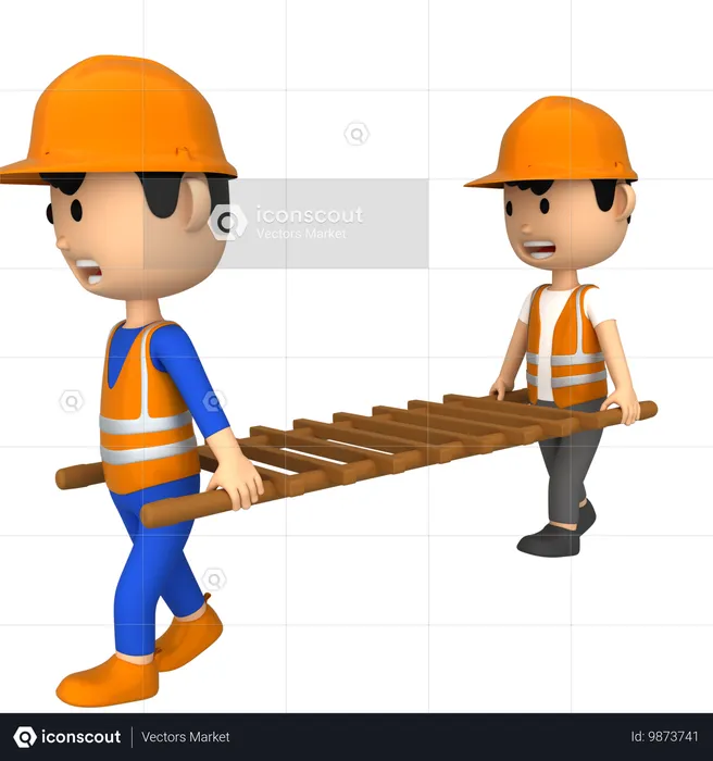 Échelle de chantier  3D Illustration