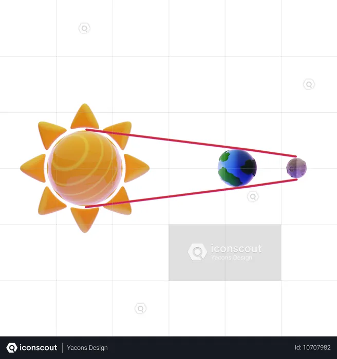 Éclipse de lune  3D Icon