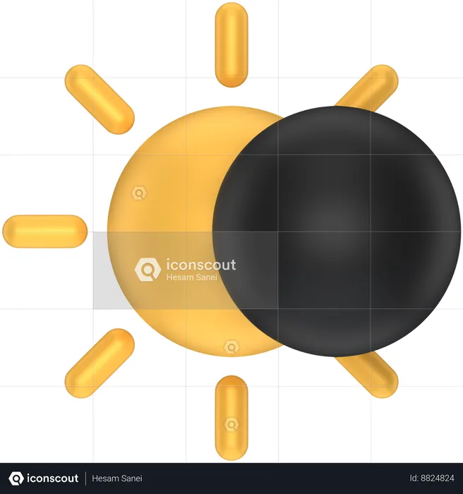 Éclipse solaire  3D Icon