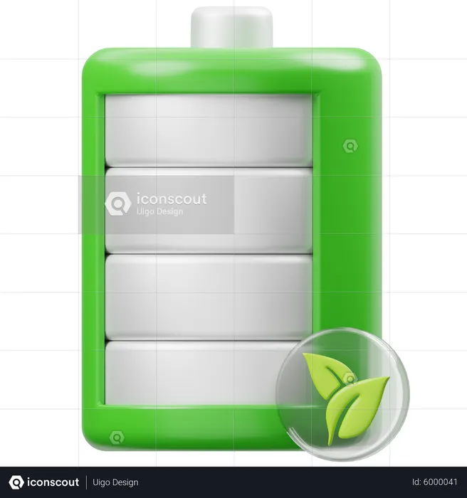 Batería ecológica  3D Icon