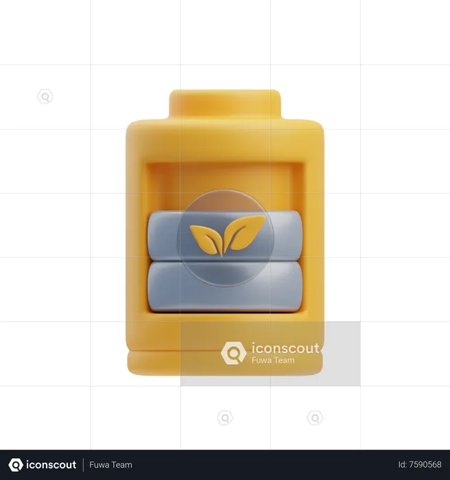 Batería ecológica  3D Icon