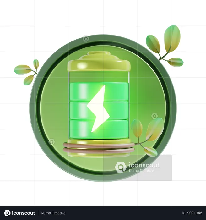 Batterie écologique  3D Icon