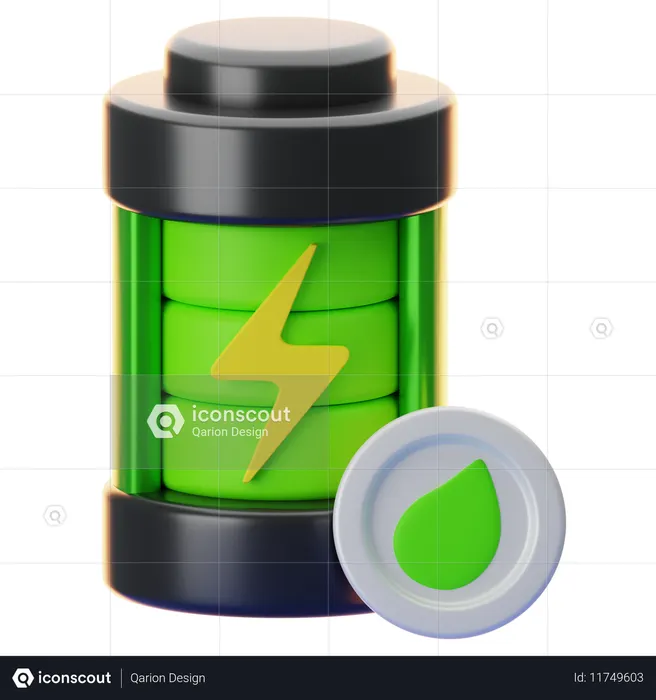 Eco Battery  3D Icon