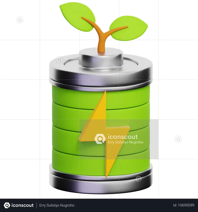 Eco Battery  3D Icon