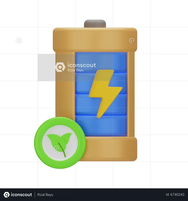 Eco Battery  3D Icon