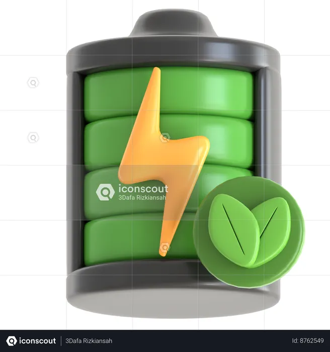 Eco Battery  3D Icon