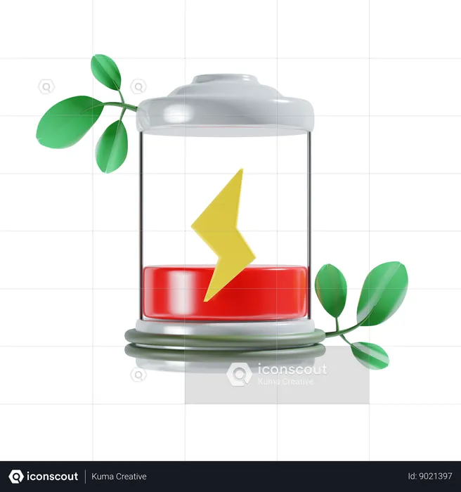 Eco Battery  3D Icon