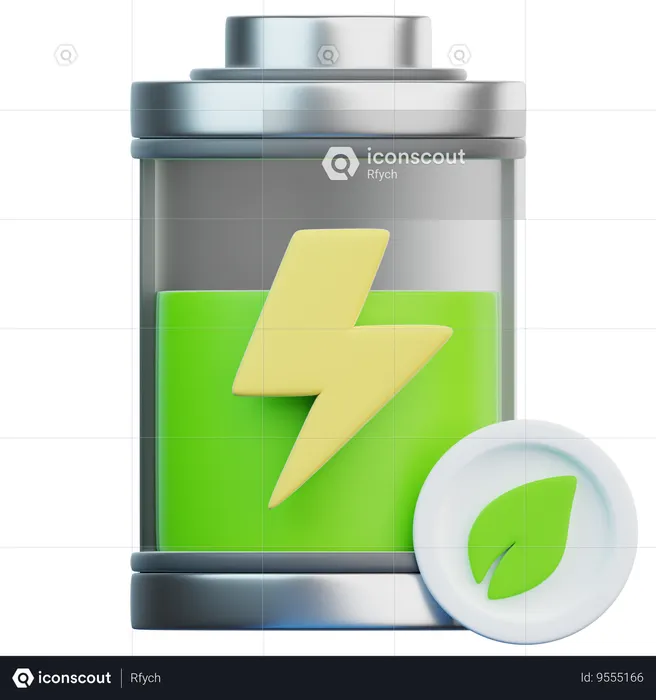 Eco Battery  3D Icon