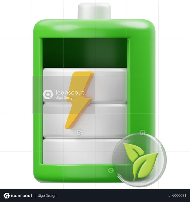Eco Battery Charging  3D Icon