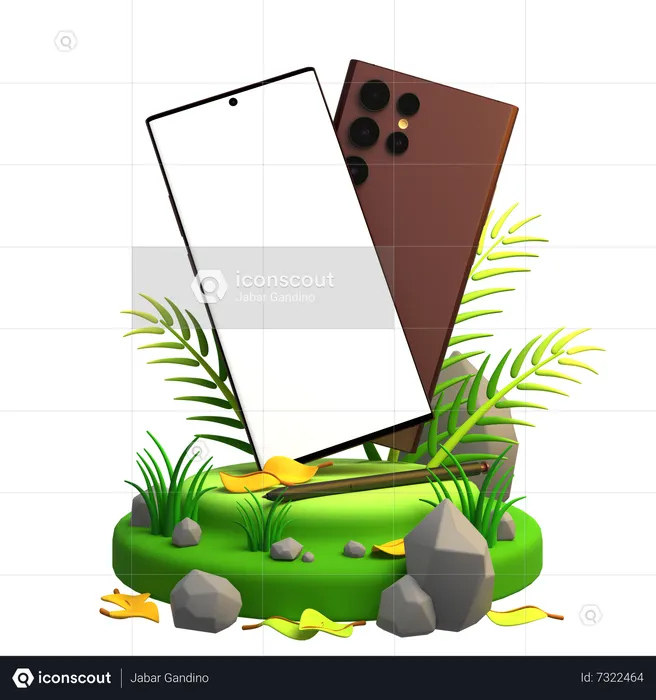 Eco Blank Mobile screen  3D Illustration