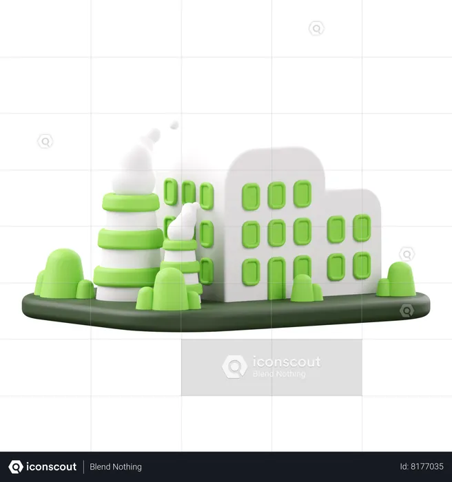 Eco Building  3D Icon