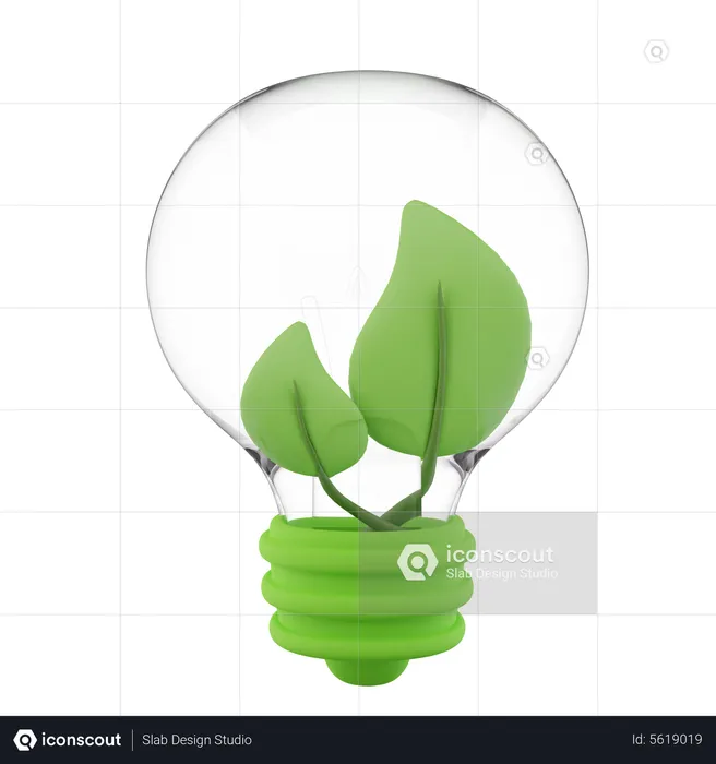 Eco Bulb  3D Icon