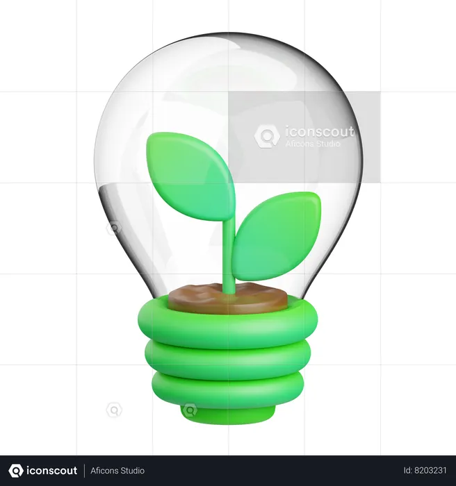 Eco Bulb  3D Icon