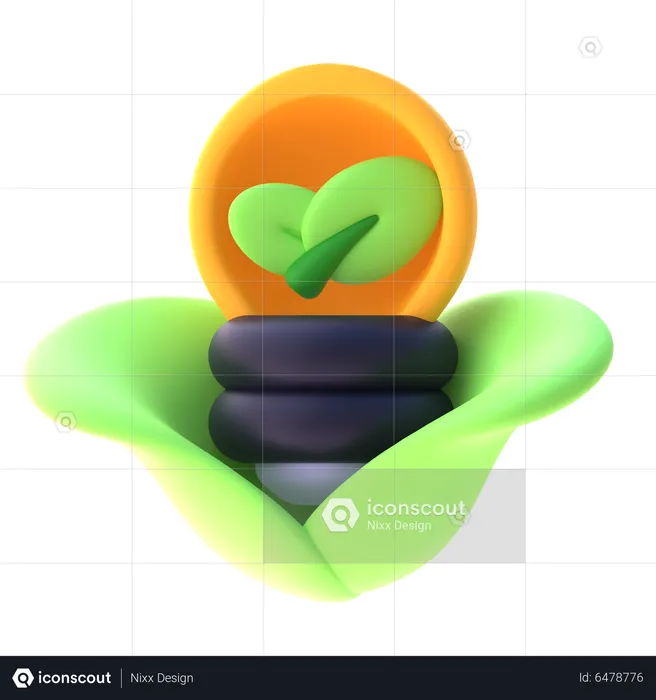 Eco Bulb  3D Icon