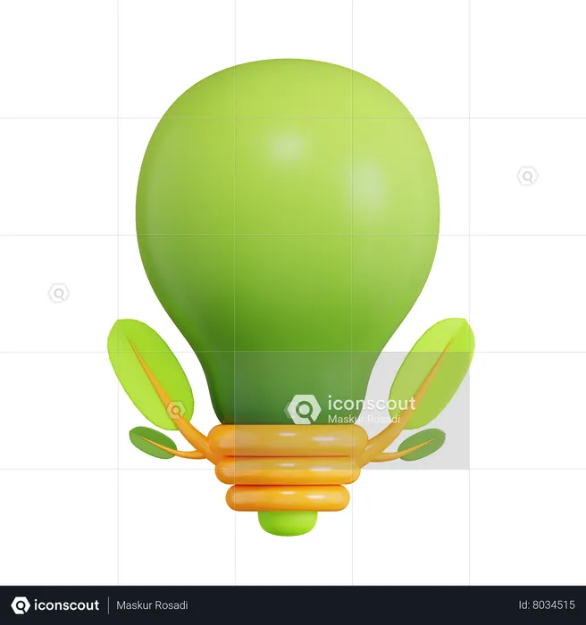 Eco Bulb  3D Icon