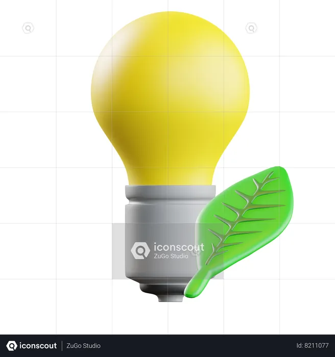 Eco Bulb  3D Icon