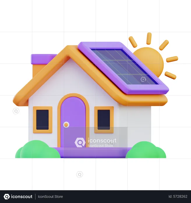Casa ecológica  3D Icon