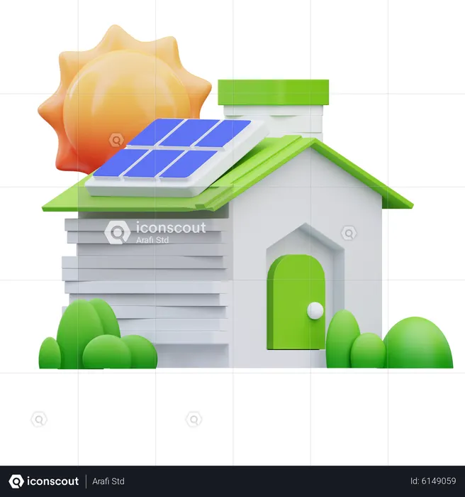 Casa ecológica  3D Icon