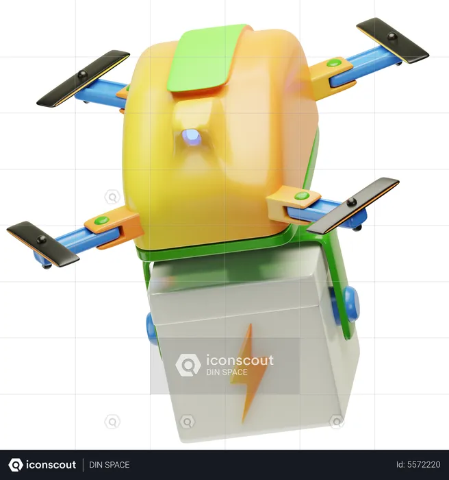 Eco Drone Delivery  3D Icon
