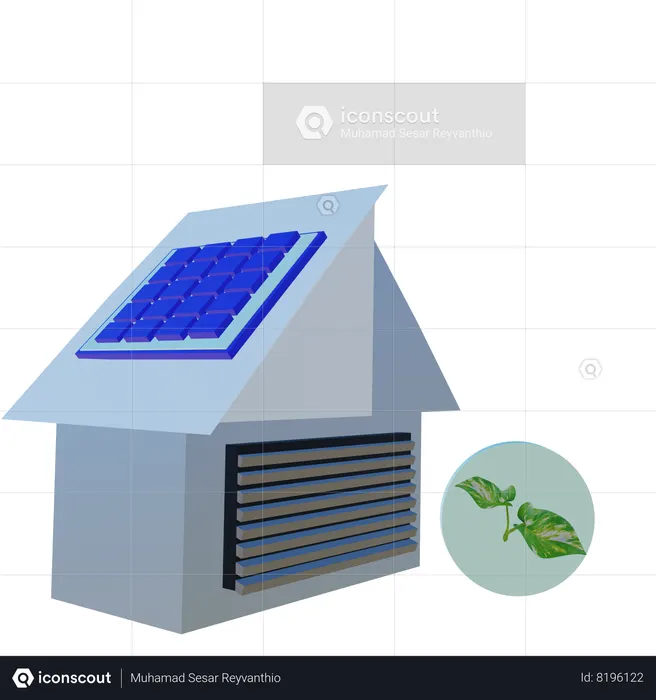 Fábrica ecológica  3D Icon