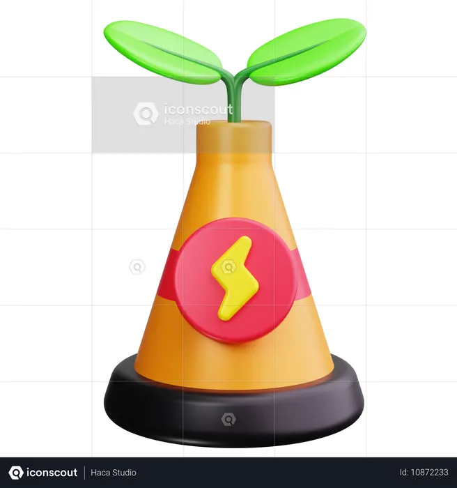 Fábrica ecológica  3D Icon