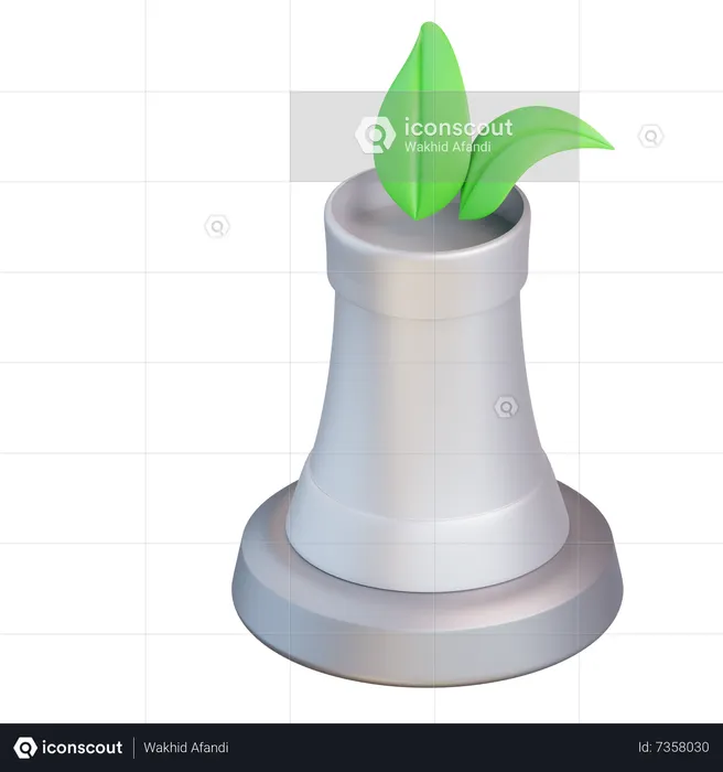 Fábrica ecológica  3D Icon